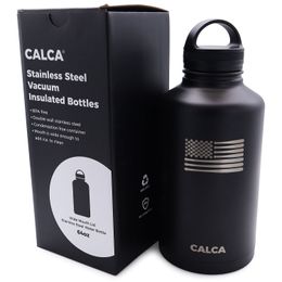 Mokken 2000 ml 2L CALCA 64oz honkbaldeksel met brede opening roestvrijstalen waterfles met dubbelwandige vacuümgeïsoleerde reisbeker 230831