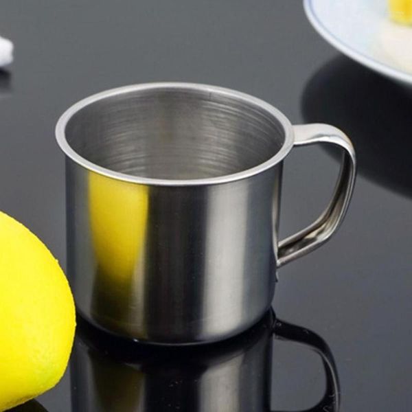 Tasses 200ml Mini Gobelet En Métal Pinte Boire En Acier Inoxydable Camping Tasse À Café Portable Randonnée En Plein Air Tasse À Thé Bureau École