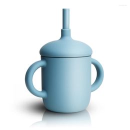 Tasses 2023 bébé eau tasse Silicone école boire anti-chute haute température enfants paille