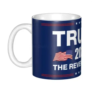 Mokken 2024 Trump Save America opnieuw print koffie mok witte keramische cup 11 oz gepersonaliseerde home theemelk creatief cadeau