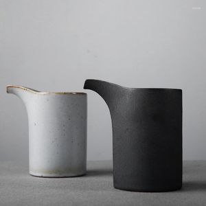Mokken 230 ml Handgemaakte Chinees keramisch grove aardewerk Fair Cup Tea Set zwarte koffiemok trek bloemcilindermelk