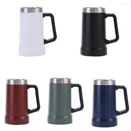 Tasses 24oz/709ML acier inoxydable 304 gobelet avec poignée Thermos sous vide isolé voyage café bière tasse thermique Garrafa Termica