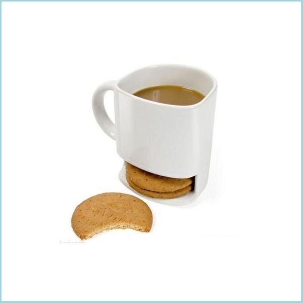 Tasses 250 ml tasse à café en céramique côté biscuit biscuit porte-poche jus de lait citron verres pour ami cadeau d'anniversaire livraison directe ho dhbtu