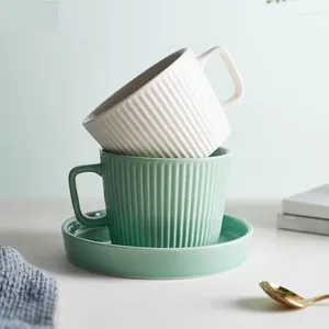 Mokken 250 ml Europese stijl koffiekopjes en schotel keramische set retro prachtige afternoon tea kopje ontbijtmok mok