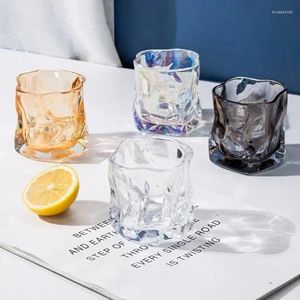 Mokken 250 ml Korean Creative Ins Twisted Glass Cupjuice Drink koffie mok cup golf patrooncolorfulglass Handgemaakte bar drinkware