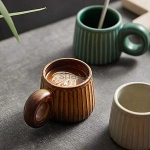 Mokken 250 ml Noordse handgemaakte kopje ringgreep keramische mokken Retro ruw aardewerk koffie kopje waterthein pull bloem latte ontbijtbekers 240417
