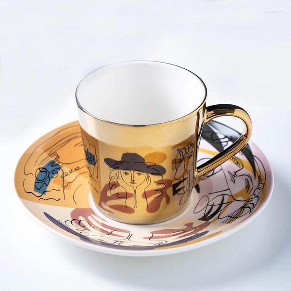 Tasses 250 ml Réflexion en céramique Coffee tasse à la maison Drinkware argent tasse créative cadeau surprise Gift For Friends Ensemble de thé anglais