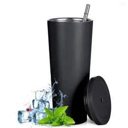 Mokken 25oz 304Sless stalen stro koffie Tuimelaar met deksel dubbele wand vacuüm geïsoleerde beker reismok voor waterkoud