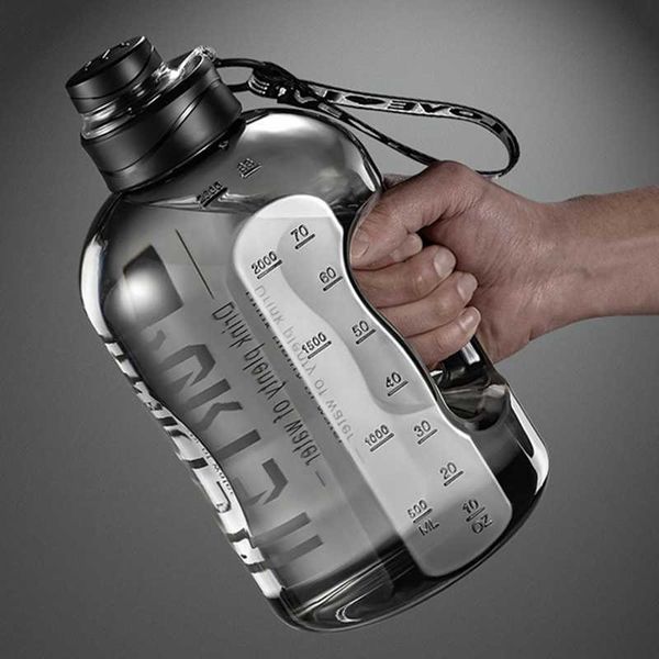 Tasses Bouteille d'eau de sport de 27 litres avec paille Grandes bouteilles de voyage portables pour l'entraînement Sport Fitness Tasse avec échelle de temps sans BPA Z0420