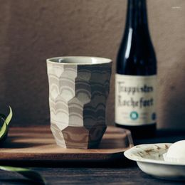 Mokken 275 ml Japanse retro keramische koffie Mark Cup Simple Home Geometrische Stoare Hand Punch Afternoon Tea Set