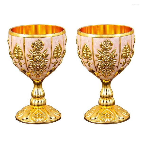 Tasses 2pcs 30ml Vintage Wine Cup Metal Retro Style Europe Champagne Gerres de cocktails Bar Drinkware Home Drinkware