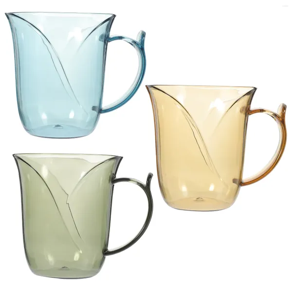 Tazas 3 PCS Taza de cepillo de dientes Tazas Titulares Baño Vaso Beber Plástico Amantes de viaje