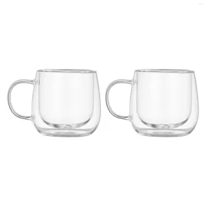 Tasses 300ml tasse en verre double paroi boisson café anti-brûlure borosilicate pour thés crème glacée