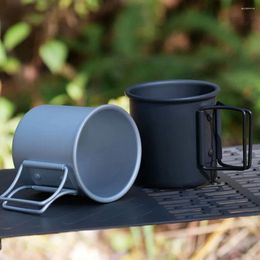 Tasses 300ml Portable Camping Tasse Titane Tasse Vaisselle Touristique Avec Pliable Équipement De Cuisine En Plein Air Ustensiles De Pique-Nique