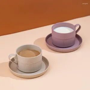 Mokken 300 ml eenvoudige keramische creatieve beker Frans pak thuiskantoor middag thee hangende oor koffie schotel schattig en kopjes