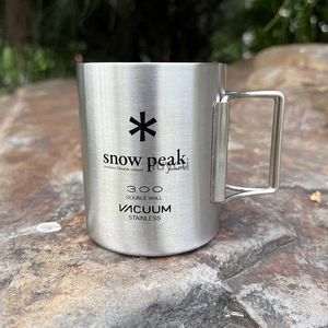 Mokken 300ML Sneeuw Piek Camping Cup Rvs Opvouwbare Mok Outdoor Draagbare Theekopje Camping Reizen Mok YQ240109