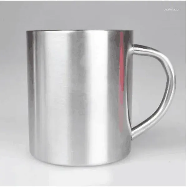 Tasses 300ml en acier inoxydable tasse portable tasse double paroi voyage gobelet café thé verre