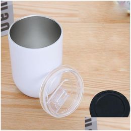 Tasses 300ml Sublimation Tasse à café en forme d'œuf en forme d'œuf en acier inoxydable Coupe mignonne Bouteille d'eau Bouteille d'eau Drop Livraison Maison Jardin Ki Dhsfc