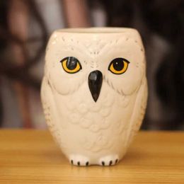 Mokken 301-400 ml C Owl Ceramic Cup Creative Animal Coffee Cupy Coffee Coffee Coffee Tea Juice Milk Home Office Restaurant School J240428