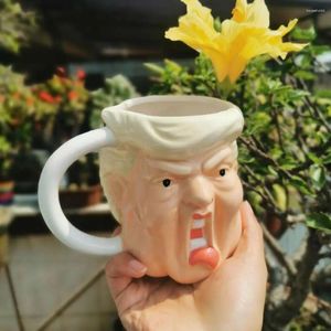 Tasses 301-400 ml Trump 3D tasse à thé en céramique tasse à café bizarre tasses d'eau drôles décor à la maison lait Funky boisson Drinkware