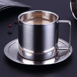 Tasses 304 tasse de café en acier inoxydable tasse de tasse de tas de tas de tas de tas de tasse de thé après l'après-midi 1 boisson 1