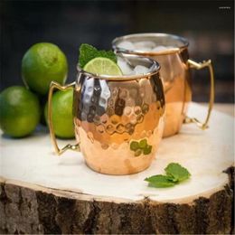 Mokken 304 roestvrijstalen mok cocktailglas bier Steins 500 ml schuren Moskou Mule Cup Copper Plating Tea Milk Water