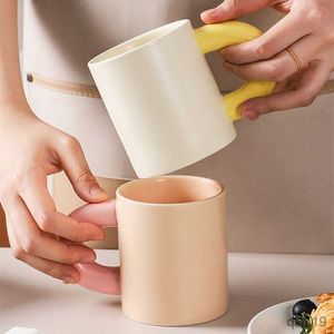 Tasses 320ML poignée épaisse grande tasse à expresso en céramique pour thé couleur unie porcelaine lait tasses à café maison verres jus eau gobelet R230712
