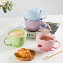 Mokken 330 ml schattige creatieve gradiënt mok keramische waterbeker snoepkleur retro stijl met hoge schoonheid ontbijt melk koffie