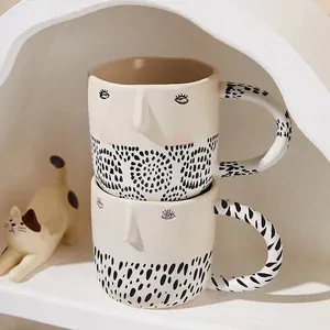 Mokken 340 ml mug koffie Melk keramische keramische single hoge waarde mannelijke en vrouwelijke gepersonaliseerde illustratie driedimensionale wind Frosted dri