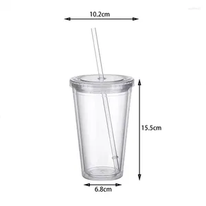 Tasses 350/450/650ML Gobelet transparent avec paille Transparent Café Voyage personnalisé Smoothie Lait DIY Tasse Drinkware Fournitures pour la maison