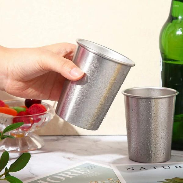 Tasses 350 500 ml tasses en acier inoxydable avec jus de bière portion en verre 16 oz gobelet pinte en métal cuisine tasse à boire bar