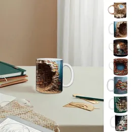 Tasses 350ml bibliothèque tasse en céramique café créatif 3D couleur motif boisson Portable résistant à la chaleur tasse à thé pour les amateurs de livres
