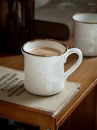 Tasses 350 ml de tasse de café en céramique Mug de texture rétro personnalisée American Water Eau Pure Life Mène