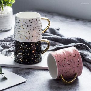 Tasses 350ml tasse à café en céramique tasse à lait verre à boisson motif ciel étoilé tasse à thé simple et créative décor à la maison