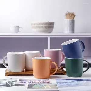 Tasses 350 ml Créative Couleur simple Tasse de café en céramique mate avec poignée