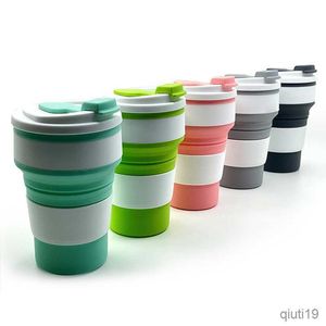 Tasses 350 ml Multifonctionnel Haute Température Échaudure Portable Pliant Tasse À Eau Résistant Avec Couvercle R230712