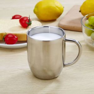 Tazas 350ml sublimación 304 acero inoxidable anti-escaldado aislamiento térmico de doble capa taza de café con asa Inventario Venta al por mayor