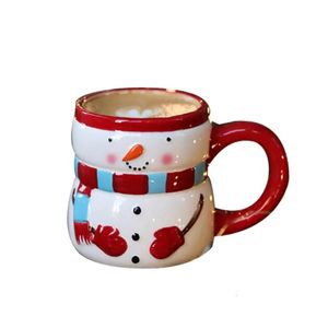 Mokken 350ML11oz Kerstproduct cadeaupakket KerstmanSneeuwman Keramiek koffiemok Melk Thee kantoor Kopjes Drinkgerei 231211