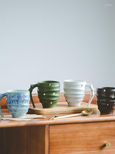 Tasses 390 ml Style japonais Vintage tasse créative en céramique café petit déjeuner lait avoine tasse bureau eau