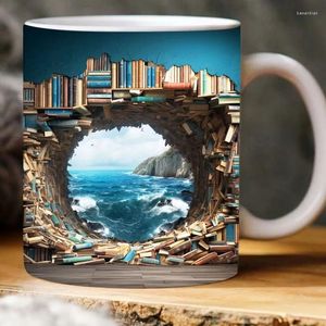 Mugs 3D boekenplank mug 11oz - A Library Plelf Cup Book Lovers Coffee Creative Space Design