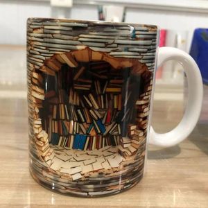 Tasses 3d librairies tasse en céramique eau tasse de café thé une bibliothèque étagère amoureuses d'anniversaire cadeau de Noël