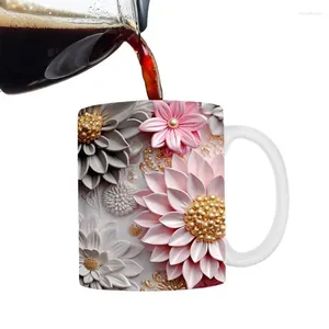 Tasses 3d papillons tasse d'hiver en céramique de boisson boisson fleur de fleur