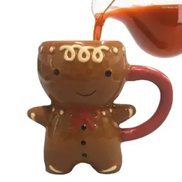 Tasses 3D dessin animé mignon tasse en céramique pain d'épice homme tasse Kawaii noël lait café eau chocolat frère pour les femmes