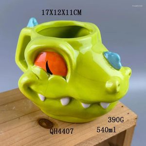 Tasses 3D peintes à la main Anime bureau créatif tasse d'eau pour enfants dessin animé dinosaure tasse en céramique Animal