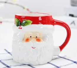 Tasses 3d kerstman sneeeuwpop keramische mokken water kopjes melk cup leuke drinkware kerst herten koffie