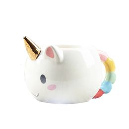 Mokken 3D Licorne Keramische Koffiemok Cup Kinderen Meisje Leuke Unicorner Kleur 350ML Cartoon Unicornio Kopjes Theekopje Drinkware Copo 231013