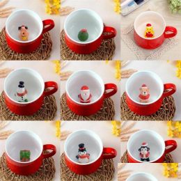 Tazas 3D Taza de café encantadora Resistente al calor Animal de dibujos animados Taza de cerámica Regalo de Navidad Muchos estilos 11 C R Entrega de gota 2024 Home Garden DHCXQ