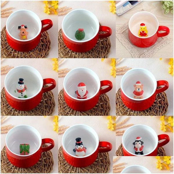 Tazas Taza de café encantadora 3D Taza de cerámica de animales de dibujos animados resistente al calor Regalo de Navidad Muchos estilos 11 C R Drop Delivery Home Garden Kitc Dhycd