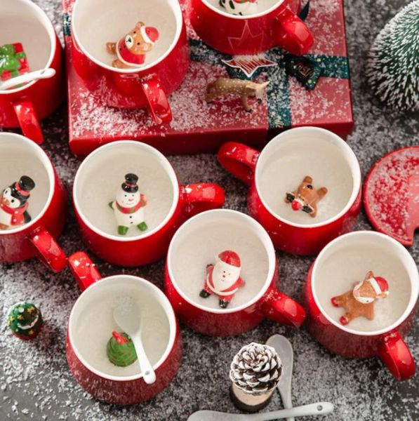 Tazas Taza de café encantadora 3D Taza de cerámica de animales de dibujos animados resistente al calor Regalo de Navidad Muchos estilos 11 C R Entrega de gota Home Garden 1101