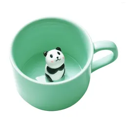 Tasses 3D tasse animal à l'intérieur de la tasse dessin animé céramique figurine tasse à thé cadeau d'anniversaire de noël enfants femmes hommes café